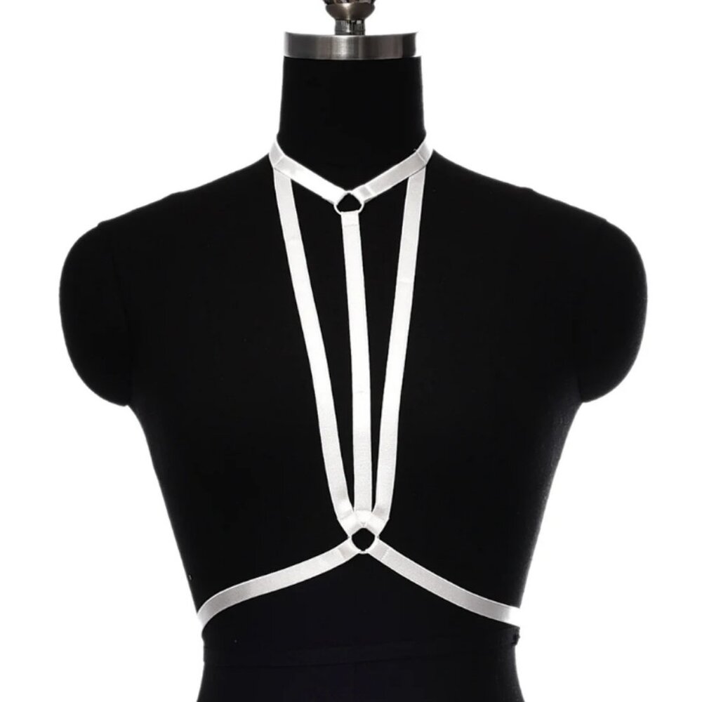 Strappy White Chest Harness BNIP